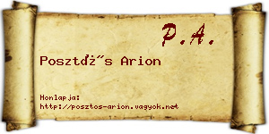 Posztós Arion névjegykártya